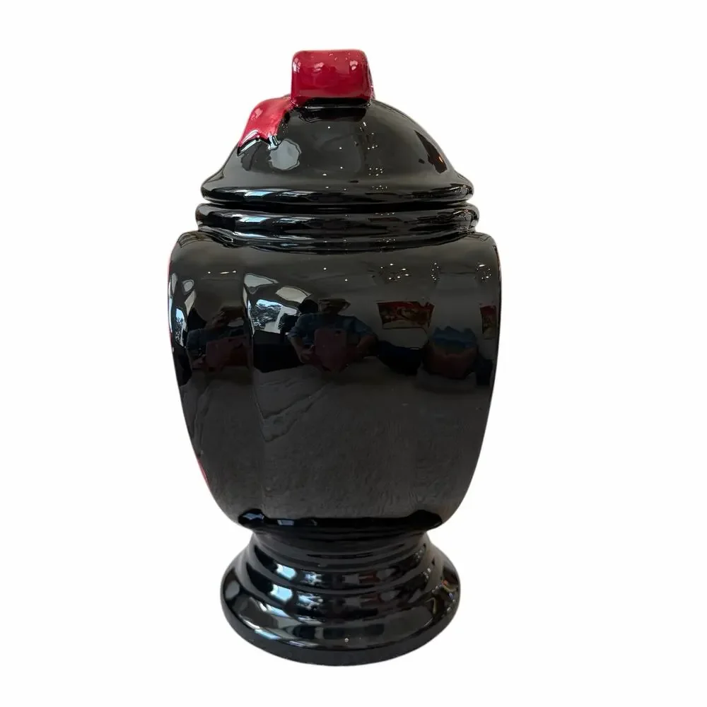 Midnight Spell Love Potion Cookie Jar Halloween Gothic Canister Black & Red NEW